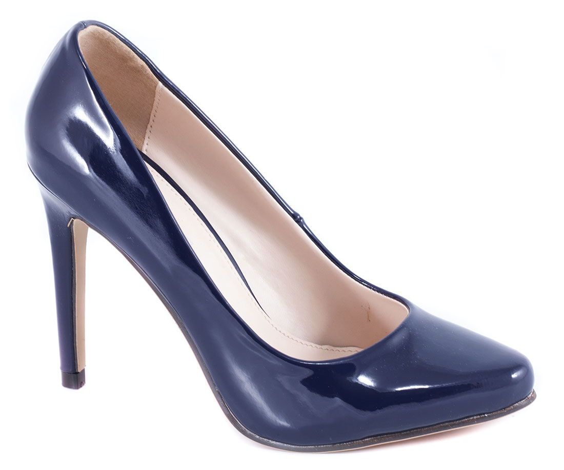 Pantofi dama navy lac toc 10 cm Ronna
